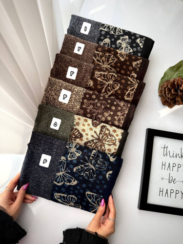 شال نخی طرحدار پروانه ای